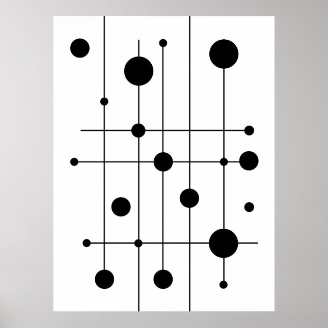 Modern Geometric Lines and Circles Art | Minimalis Poster (Front)