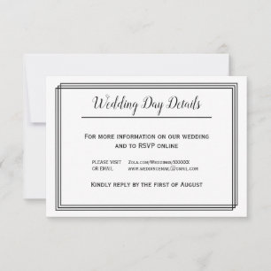 Modern Geometric Lines - Wedding Day Details Invitation