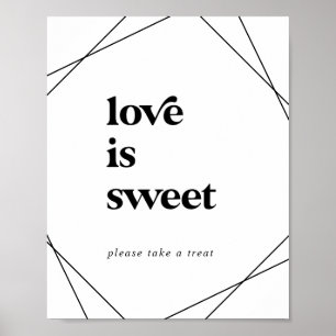 Modern Geometric Love Is Sweet Wedding Sign