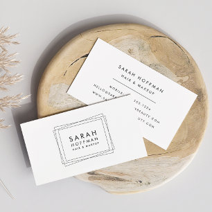 Modern Geometric Makeup Artist Business Card