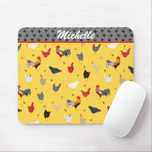 Modern Geometric Memphis style Chicken Farm Mouse Mat