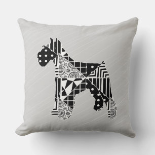 Modern Geometric Miniature Schnauzer Cushion