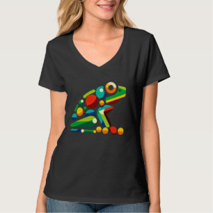 Modern Geometric Minimalism Illustration Green Fro T-Shirt
