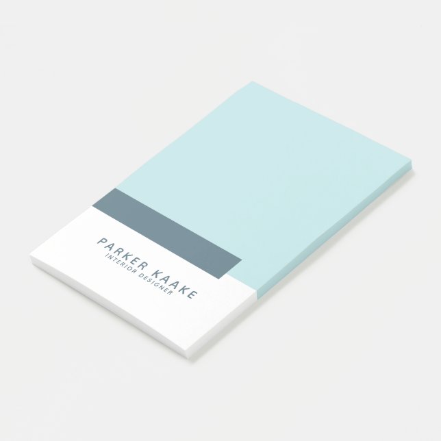 Modern Geometric Minimalist Blue Post-it Notes (Angled)