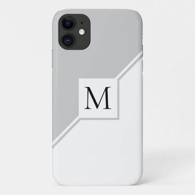 Modern geometric monogram grey Case-Mate iPhone case (Back)