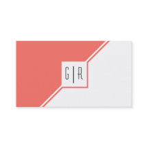 Modern geometric monogram living coral
