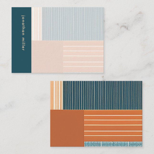 Modern Geometric Monogram Note Card (Front/Back)