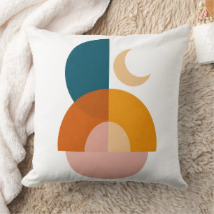 Modern Geometric Moon Abstract Art Print Cushion