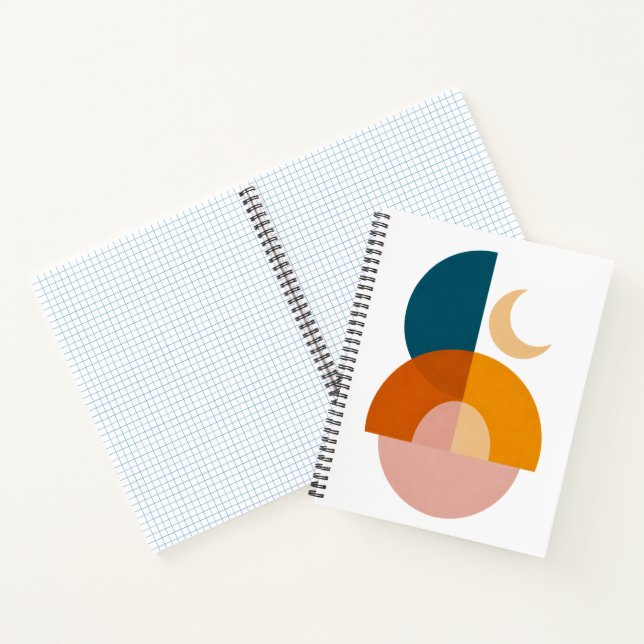 Modern Geometric Moon Abstract Art Print Notebook (Inside)