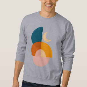 Modern Geometric Moon Abstract Art Sweatshirt