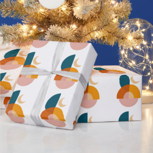 Modern Geometric Moon Abstract Art Wrapping Paper