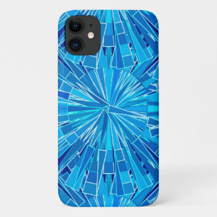Modern Geometric Mosaic, Cobalt and Sky Blue iPhone 11 Case