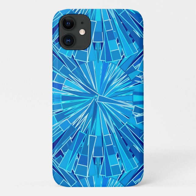 Modern Geometric Mosaic, Cobalt and Sky Blue Case-Mate iPhone Case (Back)