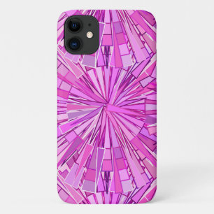Modern Geometric Mosaic, Violet and Orchid iPhone 11 Case