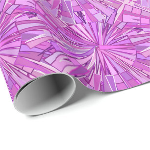 Modern Geometric Mosaic, Violet and Orchid Wrapping Paper