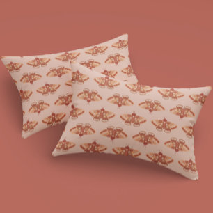 Modern geometric moth pattern pillowcase