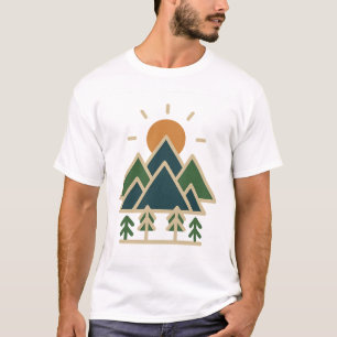 Modern Geometric Mountains Adventure T-Shirt   Min