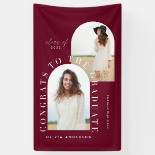 Modern geometric multi photo arch graduation banne banner