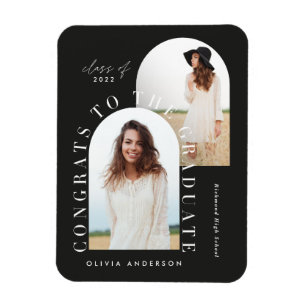 Modern geometric multi photo arch graduation magne magnet