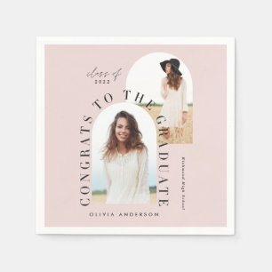 Modern geometric multi photo arch graduation napki napkin