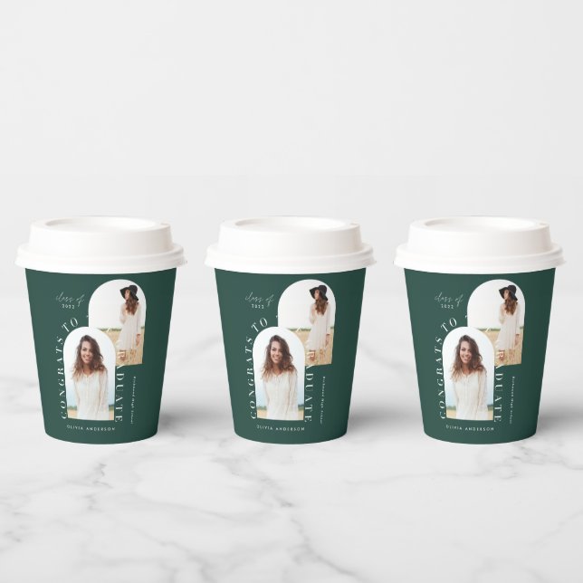 Modern geometric multi photo arch graduation paper cups (Multi)
