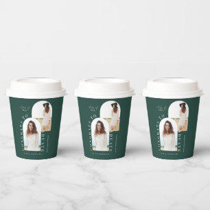 Modern geometric multi photo arch graduation paper paper cups