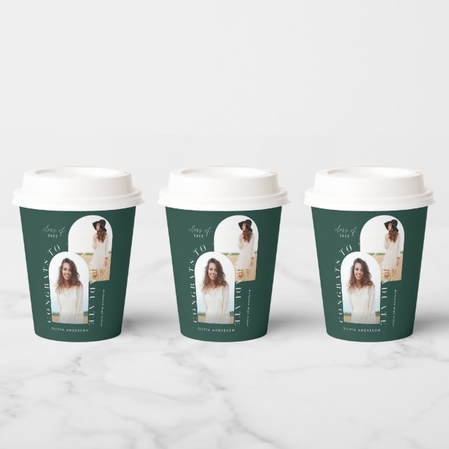 Modern geometric multi photo arch graduation paper paper cups (Multi)