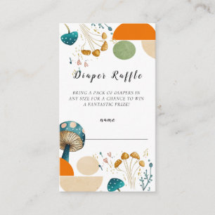 Modern Geometric Mushroom diaper raffle Enclosure Card