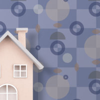 Modern Geometric Muted Coloured Circles Squares 