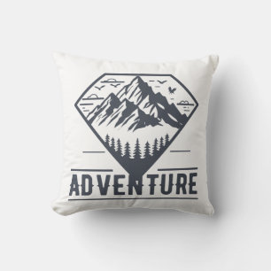 Modern Geometric Nature Mountains Adventure Cushion