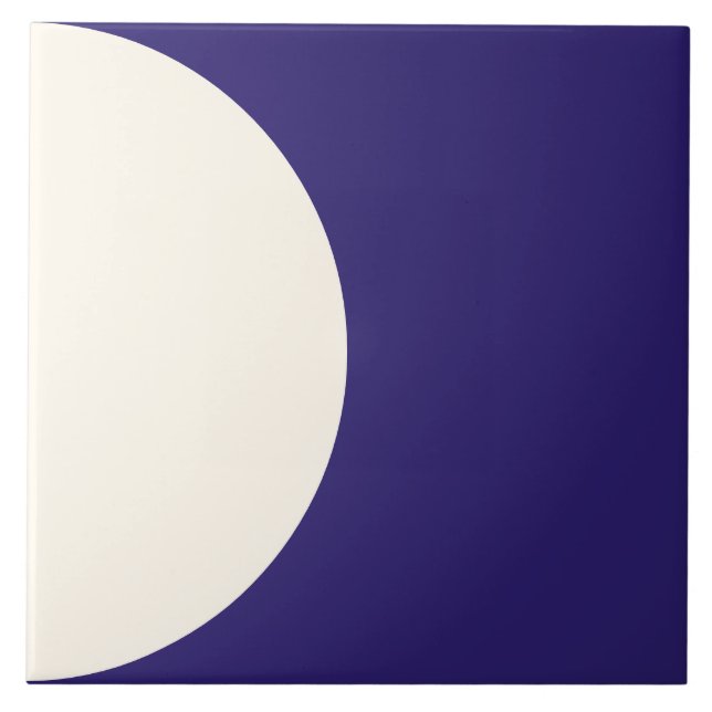 Modern Geometric Nautical Navy Blue Semi circle Tile (Front)