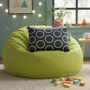 Modern Geometric Navy Blue Accent Pillow