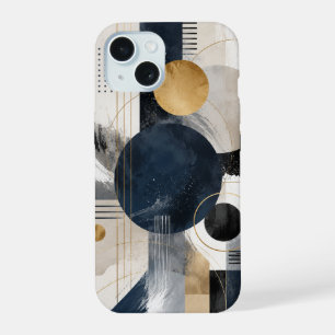 Modern Geometric Navy Gold Phone Case