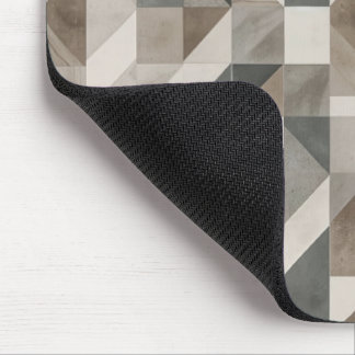 Modern Geometric, Neutral Beige & Grey Abstract Mouse Mat