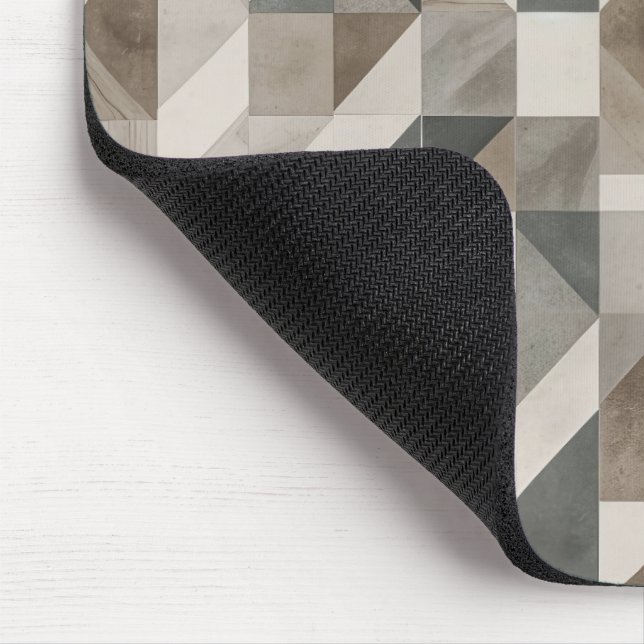 Modern Geometric, Neutral Beige & Grey Abstract Mouse Mat (Corner)