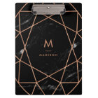 Modern Geometric on Black Marble Look