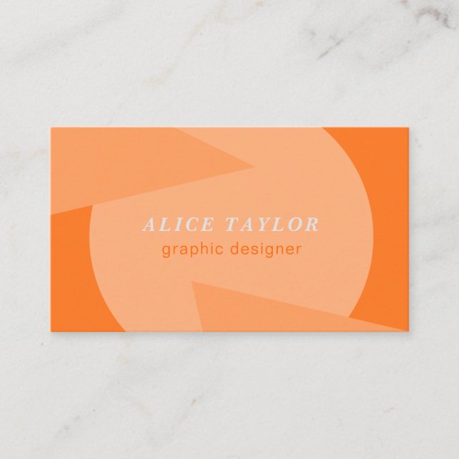 Modern geometric orange monochrome home designer business card (Front)