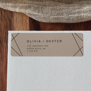 Modern Geometric   Orange Return Address Label