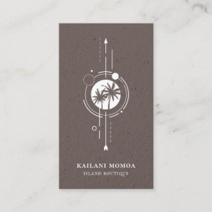 Modern Geometric Palm Tree Beach Logo Business Car Card