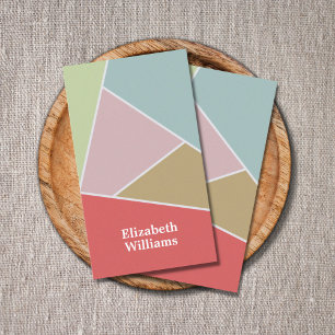 Modern Geometric Pastel Consultant Business Card