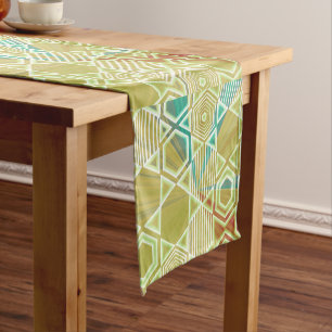 Modern Geometric Pastel Vintage Short Table Runner