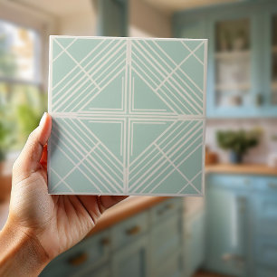 Modern Geometric Pat#7 Sea Green ID1192 Tile
