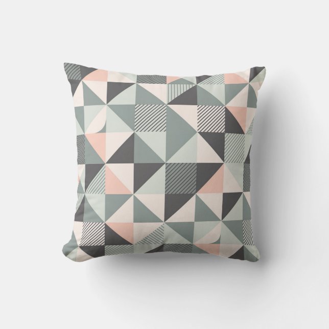 Modern Geometric Patchwork Cushion (Front)