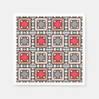 modern geometric pattern art deco grey red, beige 