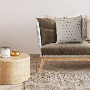 Modern Geometric Pattern Black and Ivory Cushion