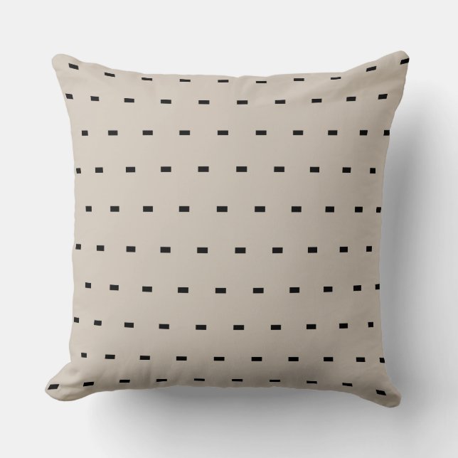 Modern Geometric Pattern Black and Ivory Cushion (Front)