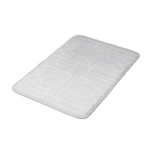 Modern Geometric Pattern Chic Grey Bath Mat