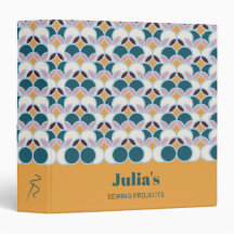 Modern Geometric Pattern Circles Orange Sewing