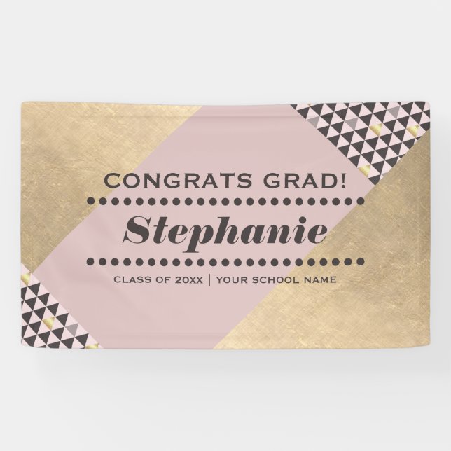 Modern Geometric Pattern Graduation Party  Banner (Horizontal)