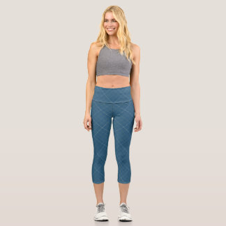 Modern Geometric Pattern High Waisted Yoga Capris